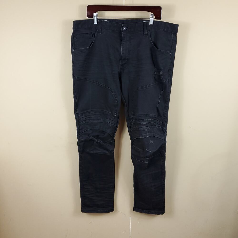 Smoke Free Black Distressed Moto Skinny Jeans Size 42x32